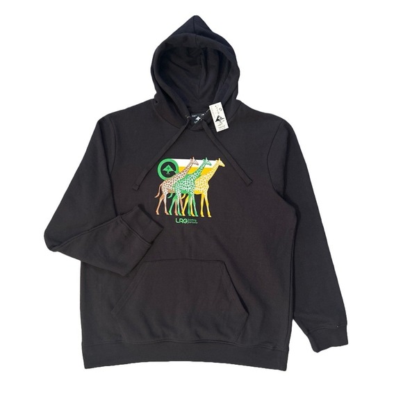 LRG Lifted Research Group Giraffe Graphic Black Pullover Hoodie Men's Size XXL‎ - Picture 1 of 6